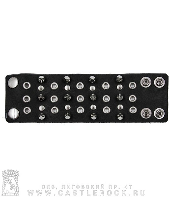напульсник кожаный 5 рядов шипы, клепки, блочки (на клепках)