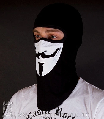 шапка балаклава v-значит вендетта (гай фокс, ч/б)