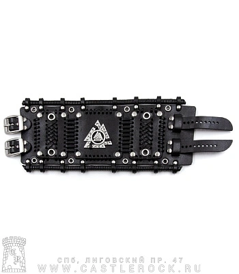 напульсник кожаный стимпанк черный (bspkv-2) валькнут