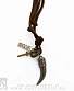подвес рог, крест, кольца (коричневый шнурок)