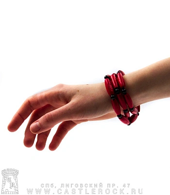 бусы-браслет красные
