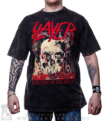футболка slayer "south of heaven" (варенка, оверсайз, серая)