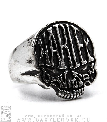 кольцо harley-davidson (череп, печатка)