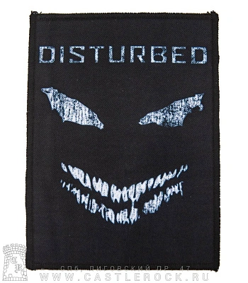 нашивка disturbed (монстр ч/б)