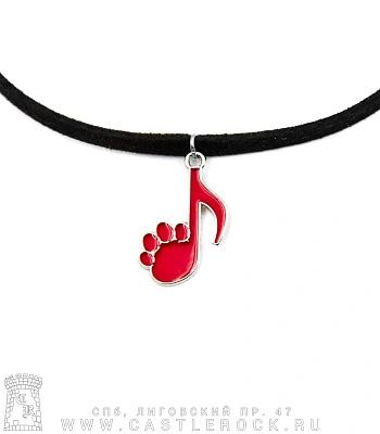 чокер нота лапка (эмаль, текстиль)
