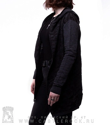 мантия с ребристыми вставками (серая)