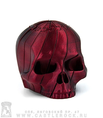 игрушка череп составной (3d печать, красная)