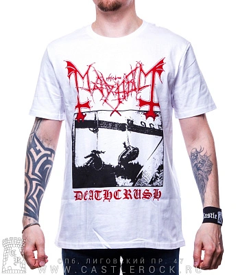 футболка mayhem "deathcrush" (белая)