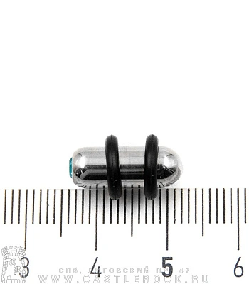 Плаг Сталь со Стразом (голубым, с резинками) 6 мм