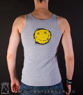 майка nirvana (смайл, серая)
