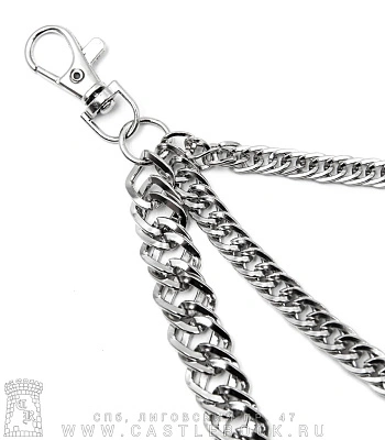 тройная цепь с карабином №09 (плетение панцирное)