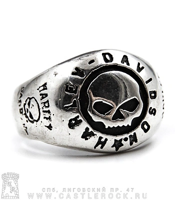 кольцо harley-davidson (череп в круге)