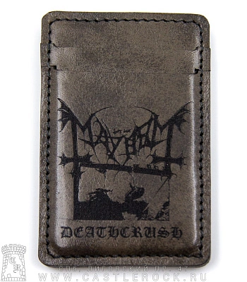 кардхолдер с гравировкой mayhem (ручная работа)