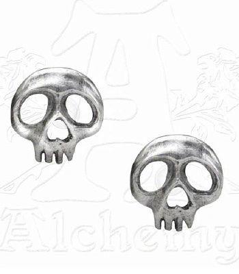 серьги alchemy gothic (алхимия готик) e343 skully pair