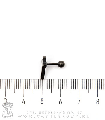 Микроштанга Сталь Черная с Крестом 1,2 х 6 х 4/13