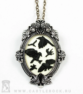 подвес-брошь restyle pol30 птицы (ч/б, камея)