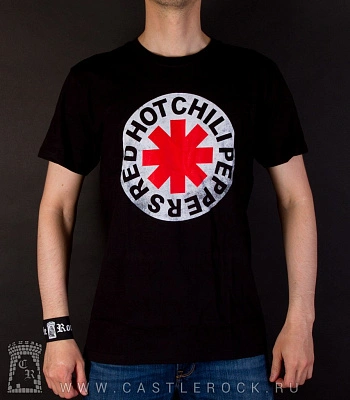 футболка red hot chili peppers (лого красно-белое)