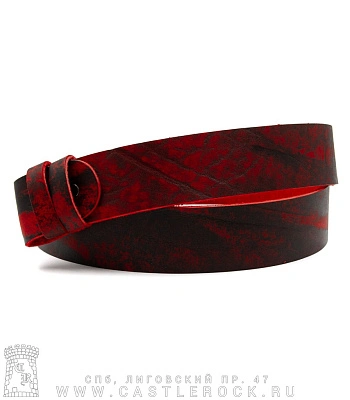 ремень кожаный полотно без пряжки (черно-красный, 40 мм)