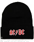 шапка с отворотом и вышивкой ac/dc (кант белый)