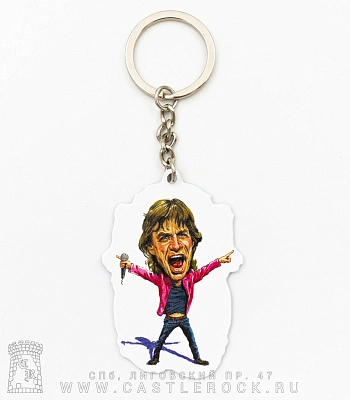 брелок металлический rolling stones mick jagger