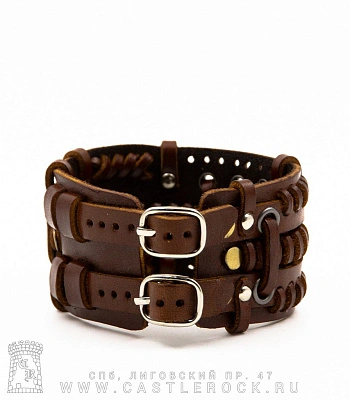 напульсник кожаный стимпанк коричневый (bspk-3)