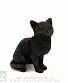 статуэтка кот черный на счастье (сидит)