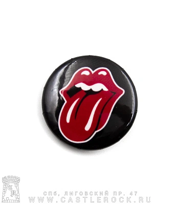 значок rolling stones (лого, черный, малый)