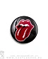 значок rolling stones (лого, черный, малый)