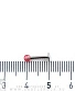 Лабрет Сталь с Акриловым Шариком с Блестками (красными) 1,2 х 8 х 3