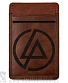 кардхолдер с гравировкой linkin park (коричневый, ручная работа)