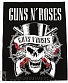 нашивка на спину guns'n'roses (череп ч/б)
