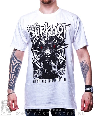 футболка slipknot "now die and fucking love me" (белая)