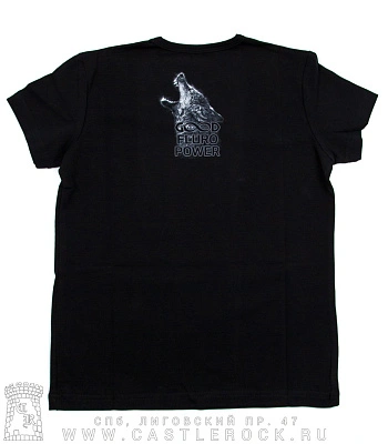 футболка детская волк (желтые глаза, светится)