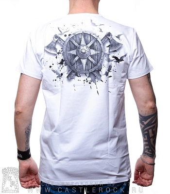 футболка викинг и медведь (белая, светится)