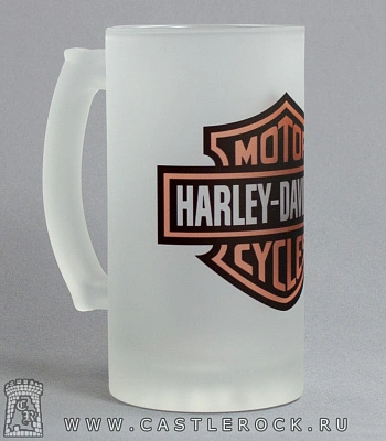кружка пивная стеклянная harley-davidson