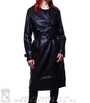 плащ женский к/з двубортный 23115