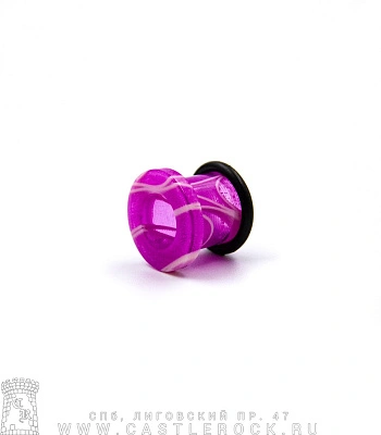 Тоннель Акрил Фиолетовый (с резинкой) 10 мм