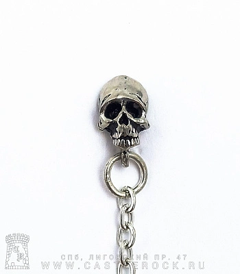 серьга alchemy gothic (алхимия готик) e200 chained skull