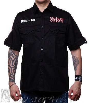 рубашка с коротким рукавом slipknot "people=shit. iowa" (вышивка)