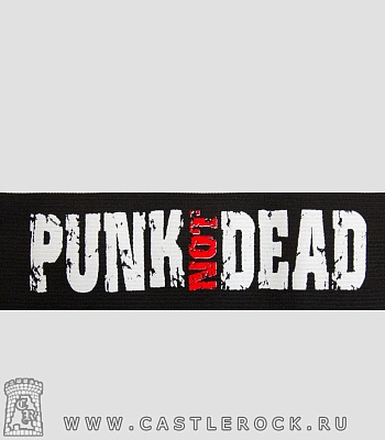 напульсник на резинке punk not dead (белая надпись)