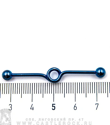 Штанга Индастриал Сталь Синяя с Шариками и Витком 1,6 х 38 х 5/5