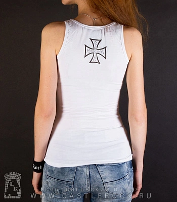 майка addiction кинжал крылья розы "born to win" (белая)