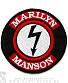 нашивка marilyn manson (лого, надпись, круглая, вышивка)