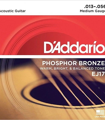 струны d'addario бронзовые для акустической гитары ej17