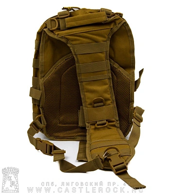 сумка на плечо текстиль с ремнями и контактными лентами (оливковая)