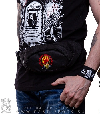 сумка на пояс с вышивкой five finger death punch