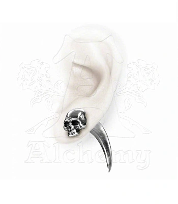 серьга alchemy gothic (алхимия готик) e320 tomb skull horn