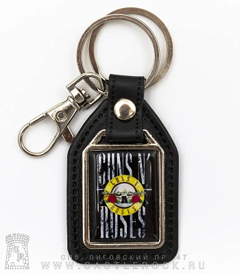 брелок прямоугольный на подкладке guns'n'roses (лого)