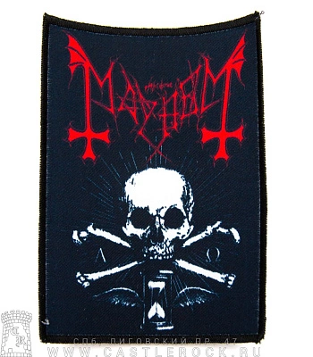 нашивка mayhem "daemon" (череп и кости)