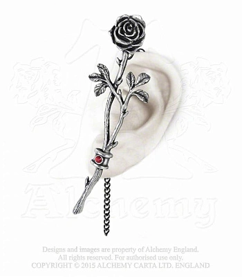 серьга кафф alchemy gothic (алхимия готик) e344 chained-love rose